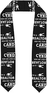 [WURTON] I'M A Realtor Ask Me Print Unisex Adult Graduation Stole Class Of 2024 Polyester Shawl Stole With Trim Honor