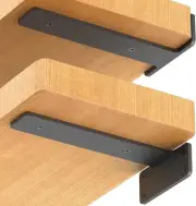 4 Pack Floating Shelf Brackets, 6 Inch Heavy Duty Industrial 6 Inch, Black