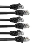 3PK Cruxtec 0.5m CAT6/RJ45 Network Lead Cable LAN Ethernet Internet Cord Black