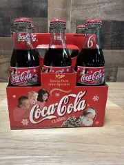 2000 Coca Cola Christmas Santa Pack Edition Collectible 6 Pack Bottles