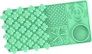 Ｂｅｓｇａ Silicone Feeding and Lick Mat Dog Sniff Mat Suction Cup Foraging Skills for Kitten Small and Large Dogs Small Animals Puppy, Green