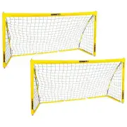 2x Summit Pop Up Fastnet Soccer Goal Futsal Football Portable Flexible 1.5m x 0.9m