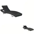 Sun Lounger Poly Rattan and Textilene Brown Weather Resistant Daybed vidaXL