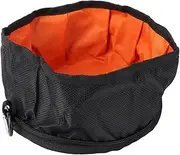 BESPORTBLE Pet Bowl for Travel Hiking Portable Food Water Feeder Compact Convenient Zipper Closure Black Design