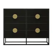 Abigail 120cm Lowboy Dresser w/ Gold Handle and Drawers