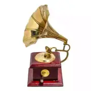 vintage brass Gramophone Phonograph , home decor, & wood articles