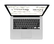 KB Covers Hebrew Keyboard Cover for MacBook (HEB-M-CB-2),Clear w/ black buttons