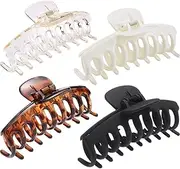 GQLV Small Hair Claw Clips (6 Count) - 1.69" Cute Nonslip Jaw Clips for Thick/Thin Hair, Neutral Bulk Pack of 8 Tortoise Fun Kawaii Hair Clips for Women - F-Classic