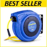 Premium 3/8" x 65' Retractable Air Hose Reel - Heavy Duty Polypropylene Design