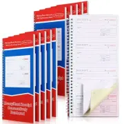 10 Books Money and Rent Receipt Book 3 Part Carbonless Receipt Book Spiral Bo...