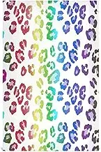 GAIREG Rainbow Leopard Print Rags and Towels Set, 28x18 Inches Absorbent Printed Hand Towels, Set of 6