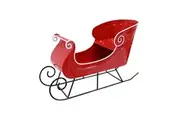 Classic Red Christmas Metal Sleigh 44cm