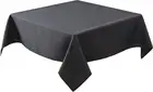 Textured Fabric Tablecloths 70 X 70 Inches Square, Black Water Resistant Spill P