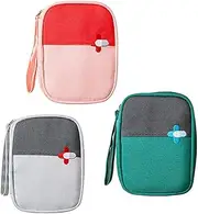 3 Packs First Aid Kit Bag Empty Travel Medication Pouch Mini Portable Medical Bag for Outdoor Camping Hiking Travel Emergency，Multifunction Emergency Medicine Storage Bag