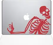 The Decal Guru 2078-MAC-13A-DR No You Didn't Skeleton Decal Vinyl Sticker, Red, 13" MacBook Air