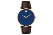 Movado Brown Leather Blue Dial Men's Swiss Made Watch - 607597