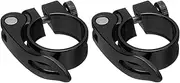 HARFINGTON 2pcs Bike Seat Post Clamp 31.8mm Bicycle Clamp Aluminum Alloy Bike Quick Release Seat Post Collar for Diameter 27.2 to 28.6mm Bicycle Mountain Bike Road Bike Seat Post Tube, Black