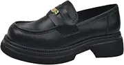 [Generic] Women's Chunky College Style Oxford Wide Fit Big Elegant Brogues Heel Shoes, Comfortable Platform Shoes for Work