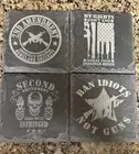 Second 2nd Amendment Slate Coasters Laser Engraved Set Of 4