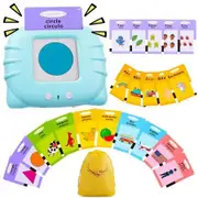 Blue-Bilingual English & Spanish Flash Cards for Toddlers, Audible Toys Learning Spanish for Kids Adults, Speech Therapy Toys，224 Sight Words