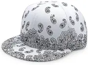 [HAMKVBPR] Baseball Cap Unisex Flat Brim Hat Hip Hop Baseball Cap Flat Cap Casual Cap Outdoor Sports Hat(White)