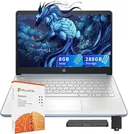 HP Stream 14" HD Laptop, Intel Processor N150, 8GB RAM, 288GB Storage(128GB SSD+160GB Docking Station Set), Intel Graphics, 1 Year Office 365, Copilot, Fast Charge, Wi-Fi 6, Win 11 S, Blue