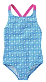NWT Mini Boden Baby Girls Pink Blue PINEAPPLE Bathing suit Swimsuit 6-9 Months