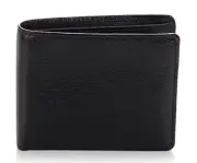 TravelSmith BLACK Men's Leather RFID-Blocking Billfold Wallet NIB
