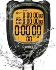 Dretec Digital Stopwatch Timer Waterproof Backlight Alarm Calender For Swimming