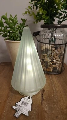 Lit Frosted Glass Christmas Tree Decor Light Up 8" New Holiday from Target
