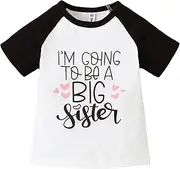 [SXSXSX] Toddler Baby Girls I'm Going to Be A Big Sister T-Shirts Baseball Uniform Tops