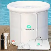 Calmcore Upgraded XL Collapsible Ice Bath Tub – 100 Gal Large Cold Plunge Tub for Athletes with Cover, Portable Outdoor Ice Plunge for Cold Water Therapy at Home or Gym