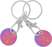 [OHPHCALL] 2Pcs Trolley Token Keychain Compact Key Ring for Shopping Carts Elegant and Key Fob for Everyday Use and