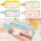 Stationery Box Transparent Frosted Pencil Bag Stationery Pencil Case PVC