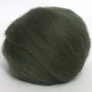 Shetland Top (Dyed Hedgerow) 100g Wool Roving Spinning Fibre Felting Green Craft