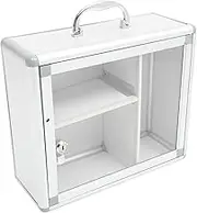 Ipetboom Lockable Wall Mounted Medicine Storage Box Aluminum Alloy Multi Container for Home Visible Locking Design Convenient Medicine Organization for Family Use