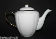 NEW GRACE'S TEAWARE WHITE+24K GOLD METALLIC TEA+COFFEE POT,TEAPOT-6 CUPS