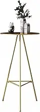 Round Bar Table, Modern Bistro Table with Sturdy Metal Frame, Side End Coffee Dining Tall Breakfast Table Pub Club High High Top Table, Gold