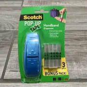 Scotch Pop-Up Handband Tape Dispenser with 225 Pre-Cut Tape Strips - Blue