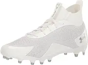 [Under Armour] Women's Glory 2 MC Lacrosse Shoe, (100) White/White/Metallic Silver, 11