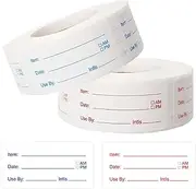 Freezer Labels,YQQZQ 2 Rolls 1000 Pieces Red Blue Removable Labels for Home and Restaurant Food Containers Use,Food Stickers