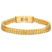 Gold Foxtail Bracelet Stainless Steel Men's Jewellery 6mm Link