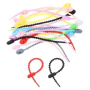 20Pcs 5" Silicone Cable Ties, Reusable Zip Ties Strips Twist Tie, Mixed Colors