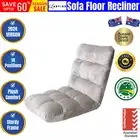 Artiss Lounge Sofa Floor Recliner Futon Chaise Folding Couch Flannel Fabric Grey