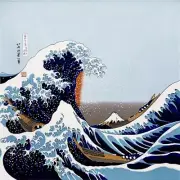 Katsushika Hokusai Ukiyo-e Tapestry Furoshi great wave size 118cm square New