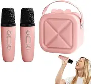 Girls Karaoke Machine | Rechargeable Kids Karaoke Machine with Microphones | Portable Singing Speaker Girls Entertainment for Family Friends Interaction