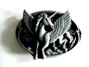 Unicorn Or Pegasus Raised Design Silver Tone Metal Belt Buckle New