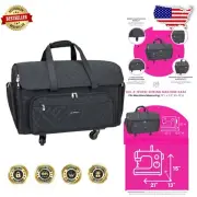 Spacious Sewing Machine Case with Smooth Rolling Wheels & Ergonomic Handles