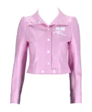 logo-patch cropped jacket FR36,FR38 Pink