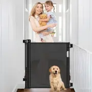 Retractable Baby Gates 0"-39" Wide Narrow Baby Gate for Doorways, 33" Tall Retra